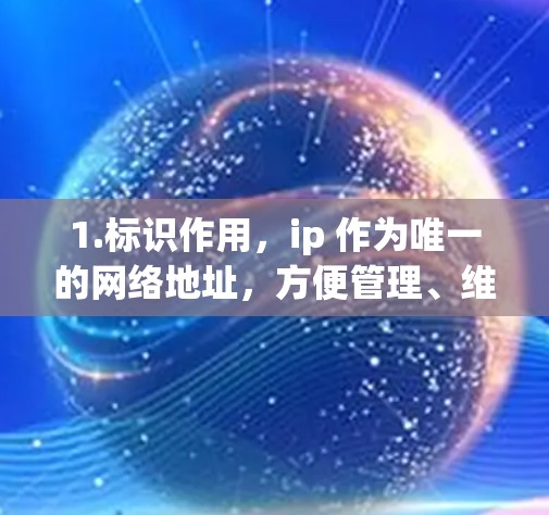 1.标识作用，ip 作为唯一的网络地址，方便管理、维护和识别服务器，确保每个设备都能正确连接到服务器
