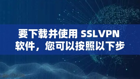 要下载并使用 SSLVPN 软件,您可以按照以下步骤进行 要下载并使用 SSLVPN 软件,您可以按照以下步骤进行