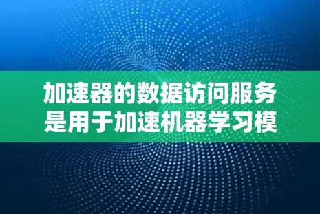 加速器的数据访问服务是用于加速机器学习模型训练中的关键功能，主要通过优化数据访问方式来提升性能。以下是对该服务的详细分析